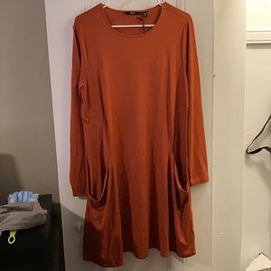 Betabrand built to travel dress Burnt orange